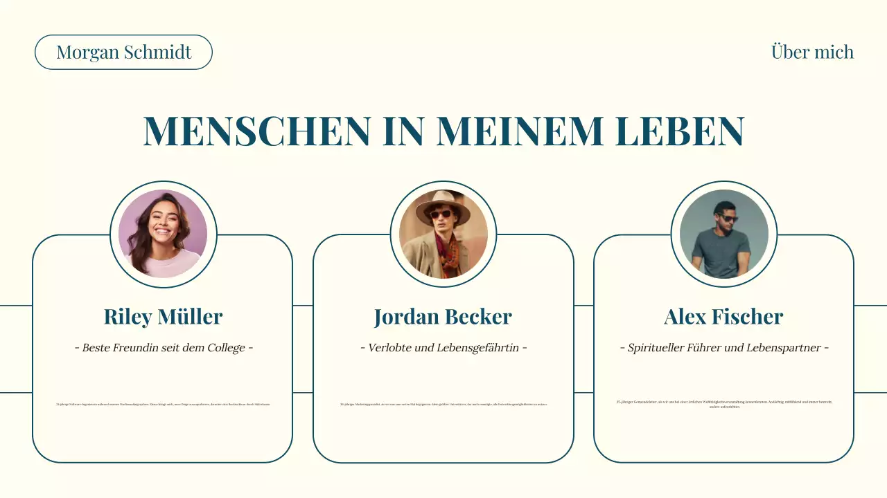 Teal und Beige Modern Über mich Einleitung