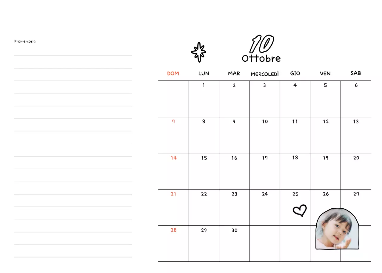 Agenda di Capodanno bianca e bella