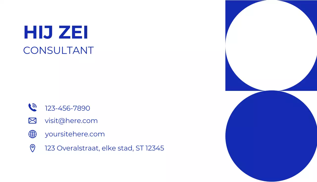 blauw modern consultant visitekaartje