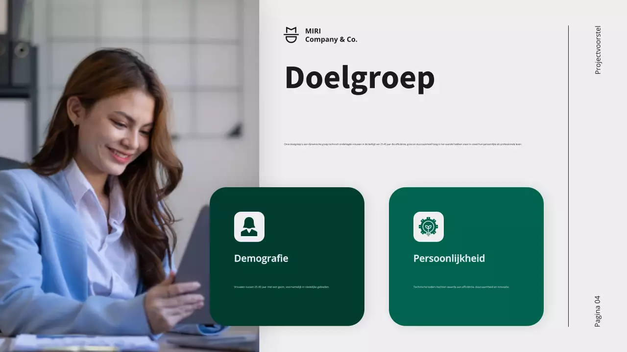 Promotie van een groen modern bedrijfsproject