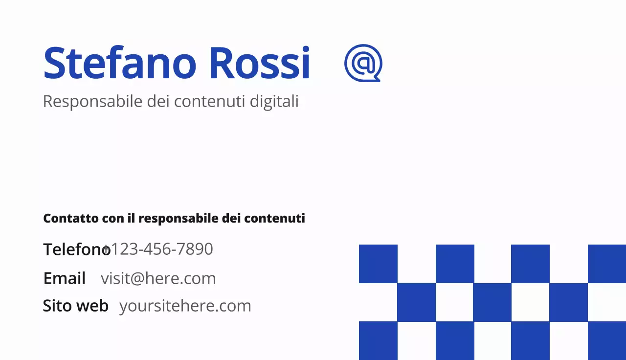 biglietto da visita moderno blu