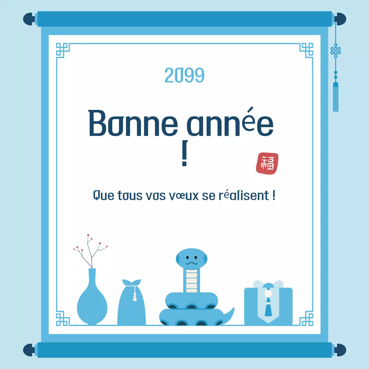 Célébrez le Nouvel An traditionnel en bleu clair