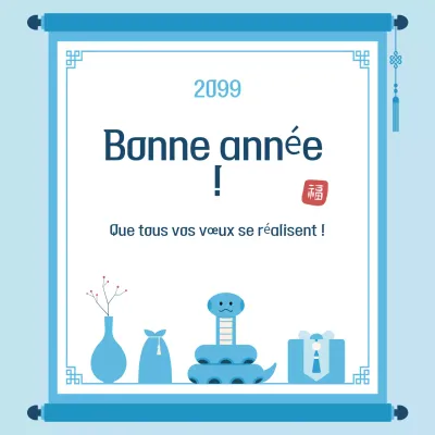 Célébrez le Nouvel An traditionnel en bleu clair