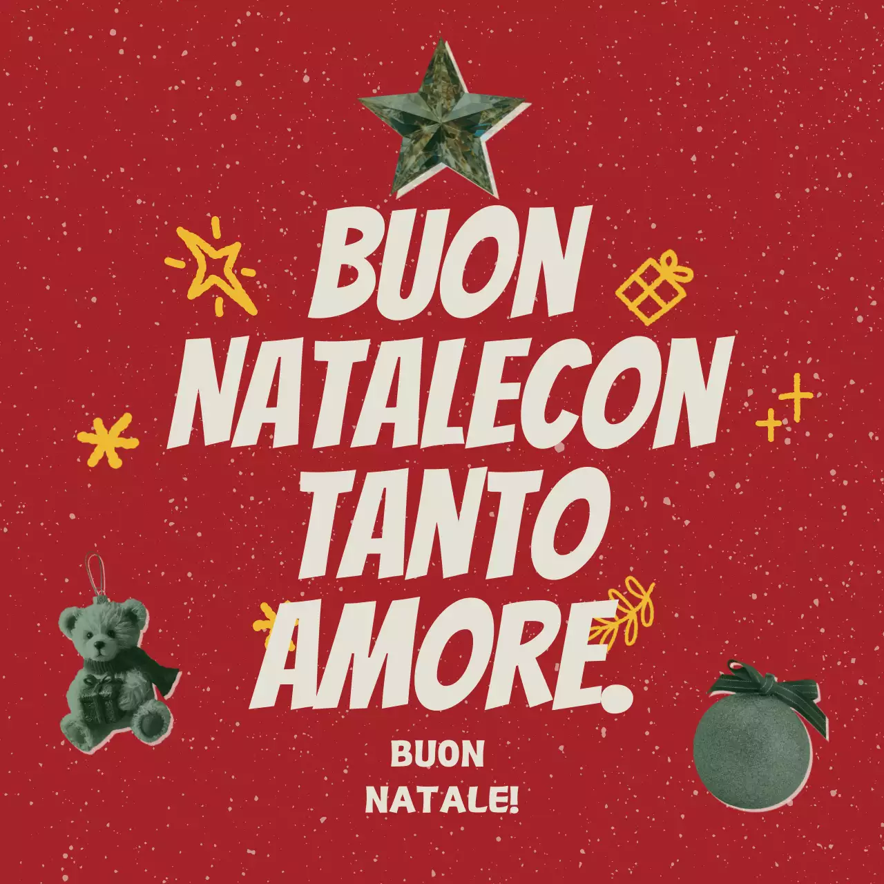 Auguri di Natale in rosso retrò
