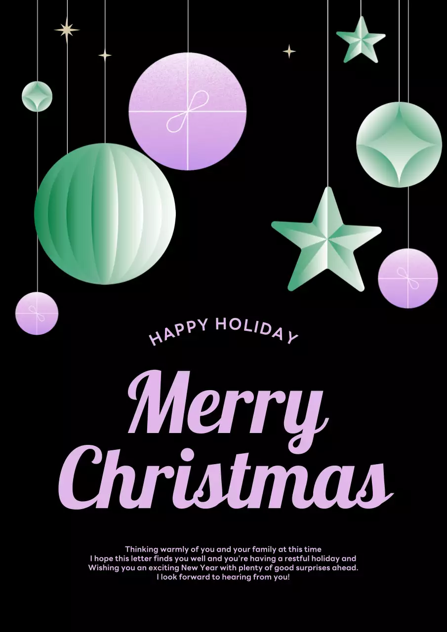 검정 모던 크리스마스 카드