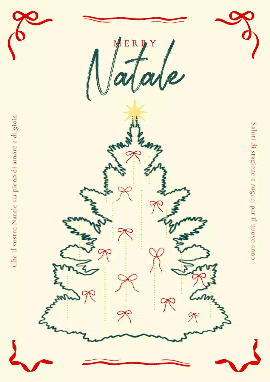 Invito natalizio semplice in beige