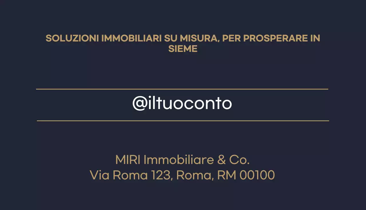 scheda immobiliare moderna in oro