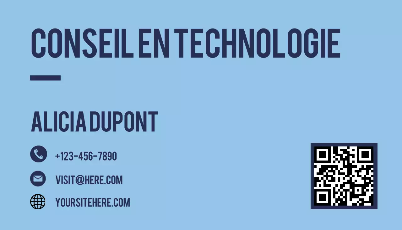 carte de consultation moderne bleue