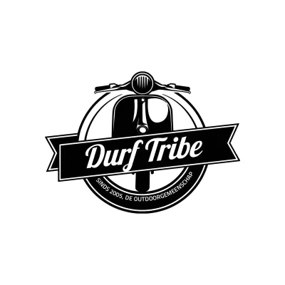 Zwart Vintage Motorfiets Logo