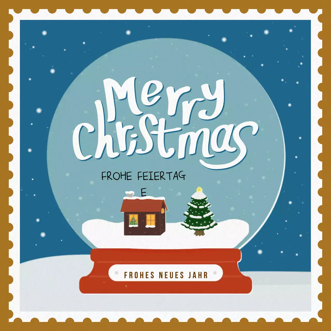 Rote Vintage-Weihnachtspostkarte