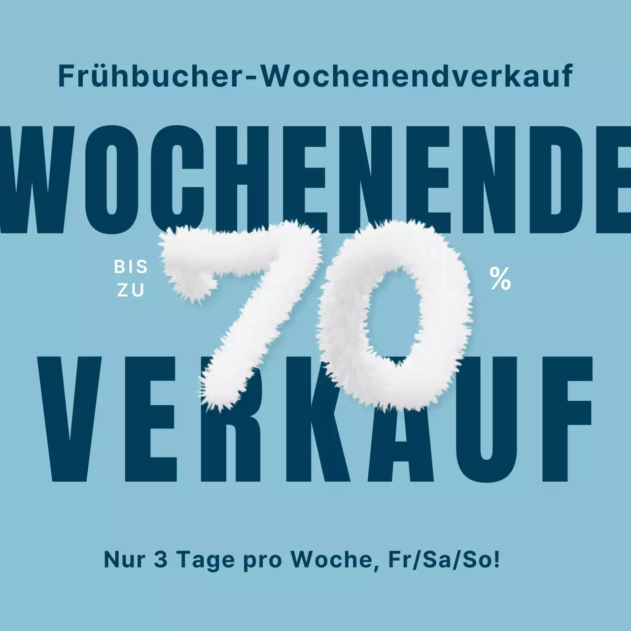 Hellblaue Ausverkaufsaktion