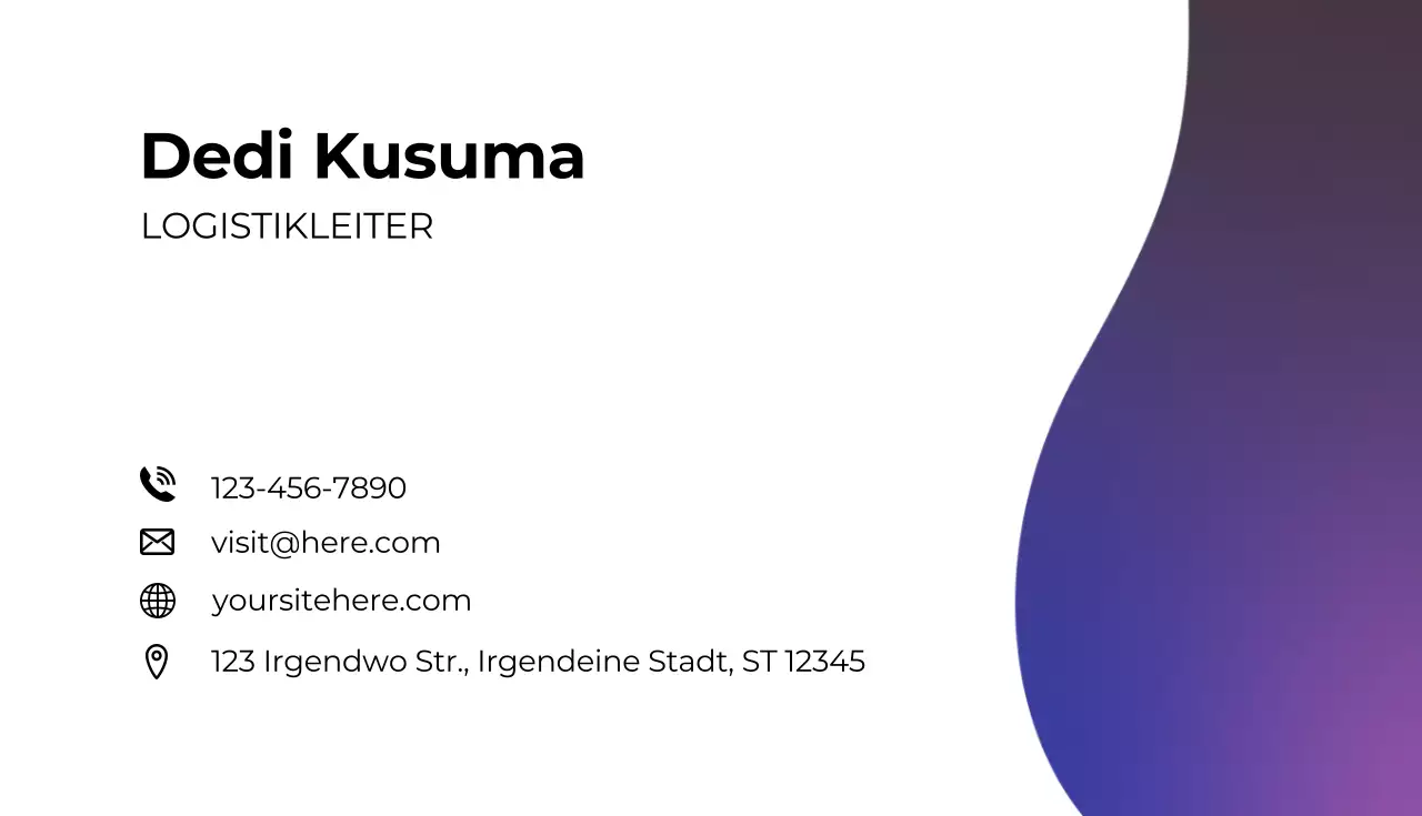 lila moderne Visitenkarte