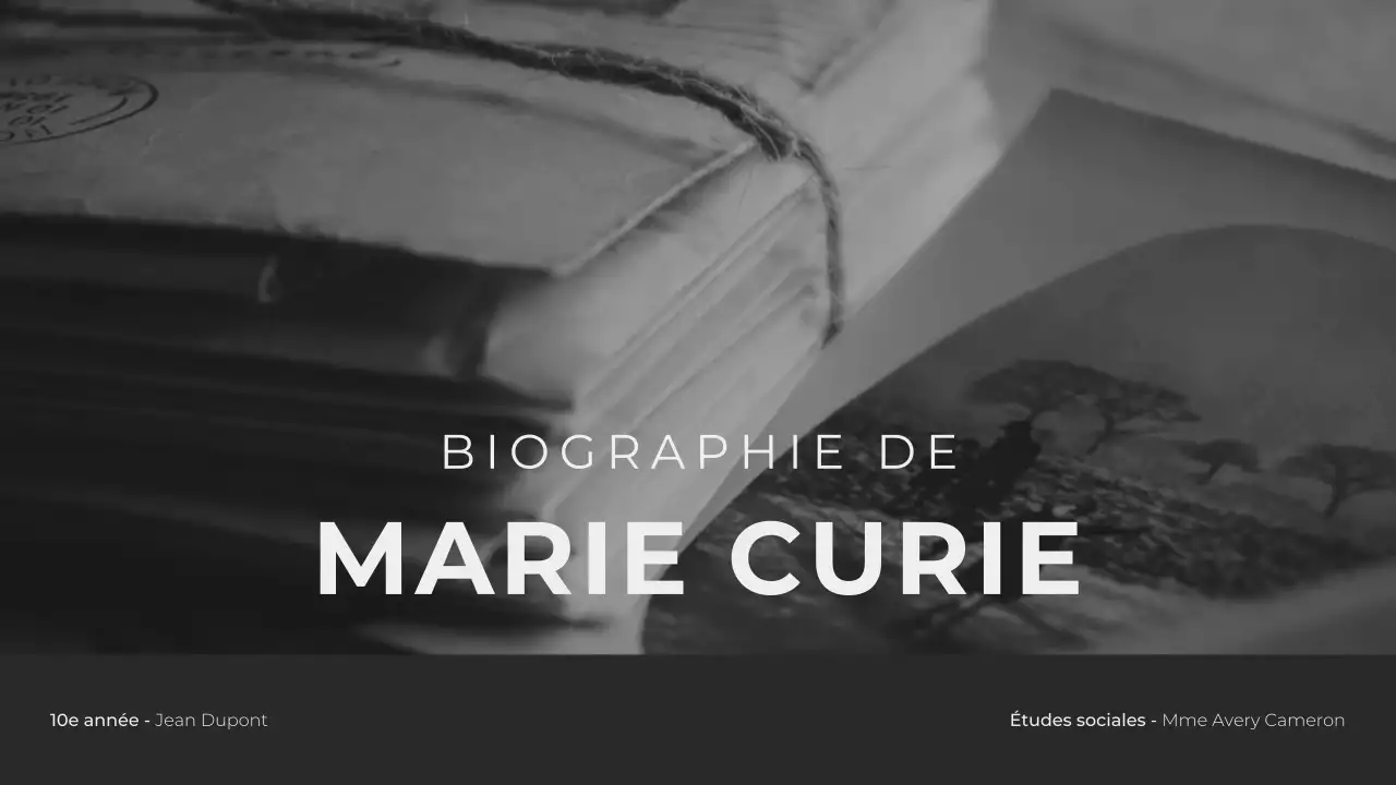 Minimaliste moderne Explorer la vie de Marie Curie Présentation