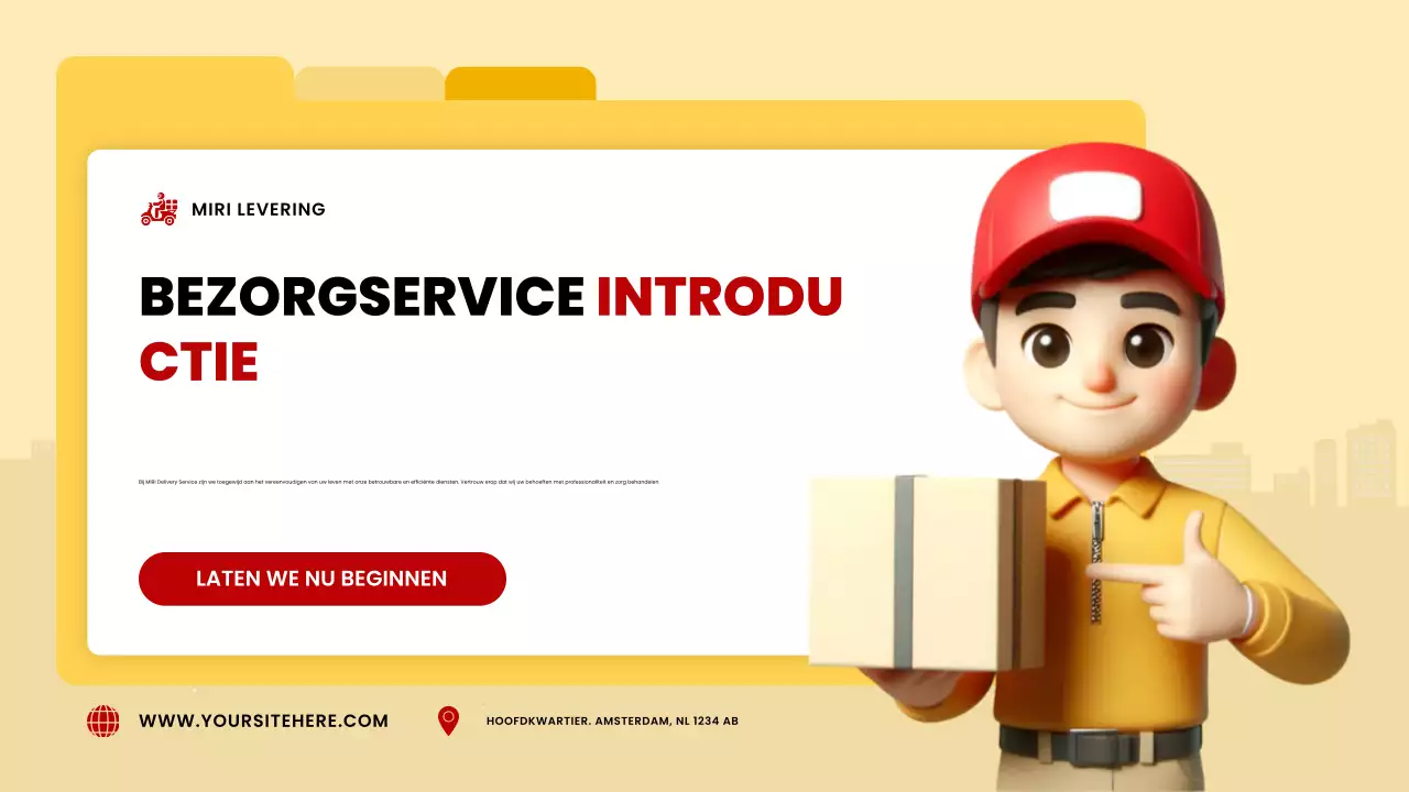 gele moderne leveringsaankondiging