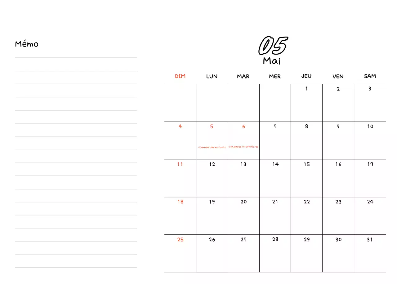 Agenda du Nouvel An blanc et joli