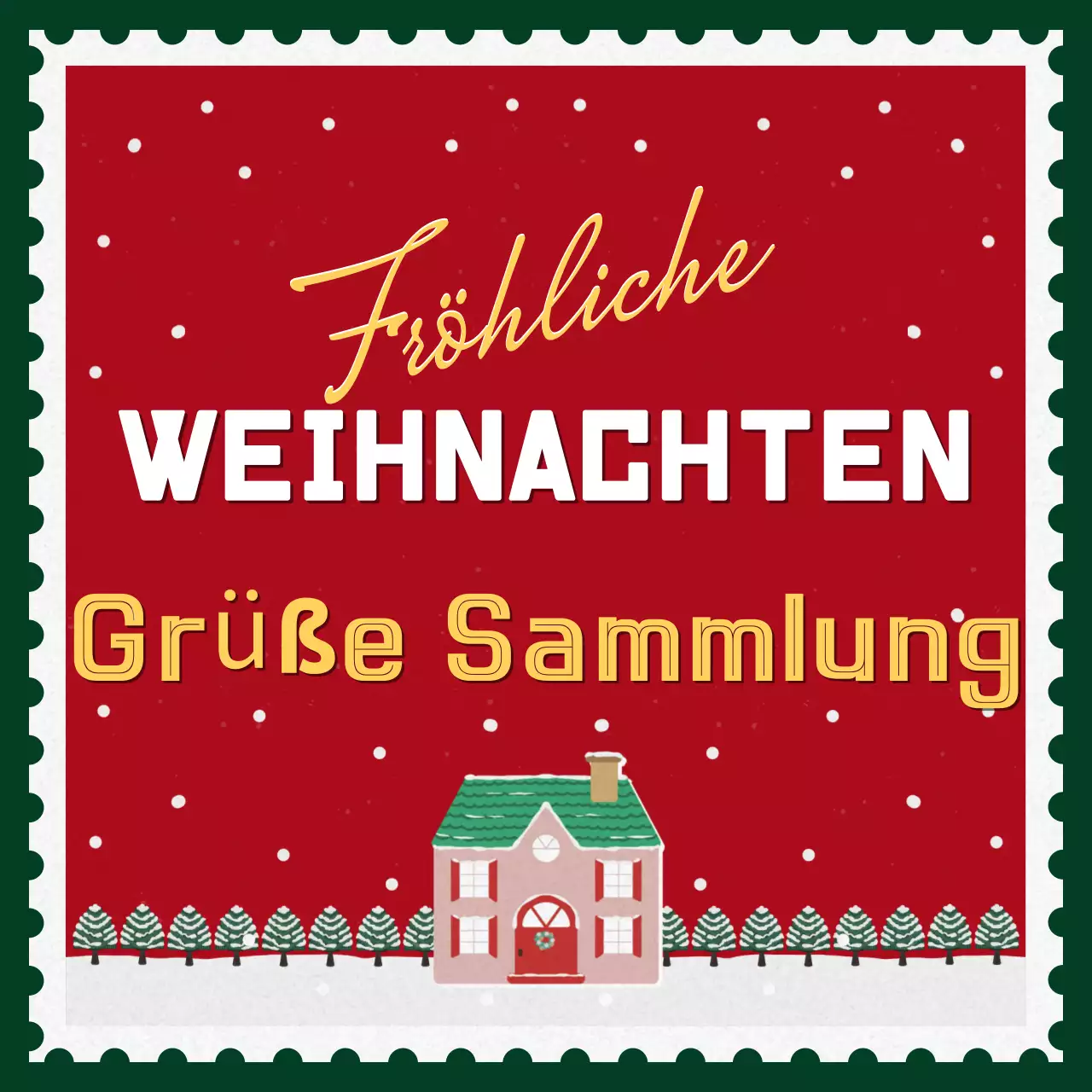 Rote Vintage-Weihnachtspostkarte