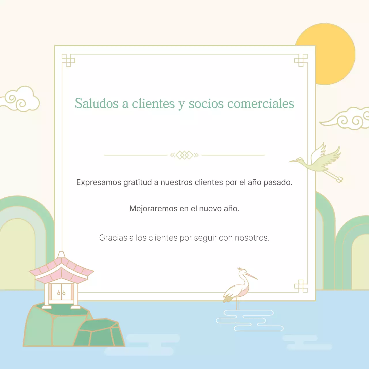 Felicitación tradicional de Año Nuevo con menta