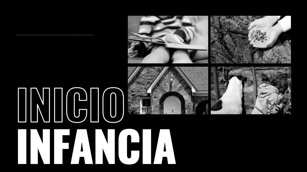 Presentación de biografías en blanco y negro