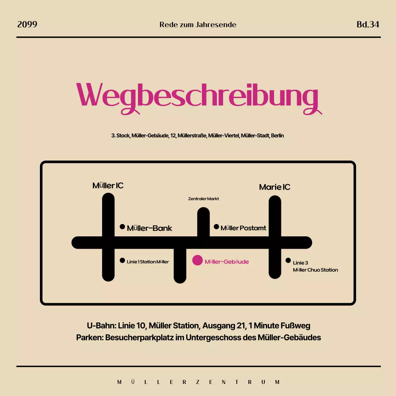 Werben Sie für ein modernes Silvesterspecial in Beige und Rosa