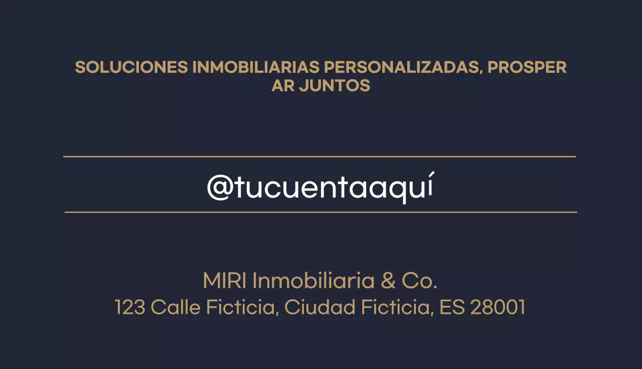 tarjeta inmobiliaria moderna dorada