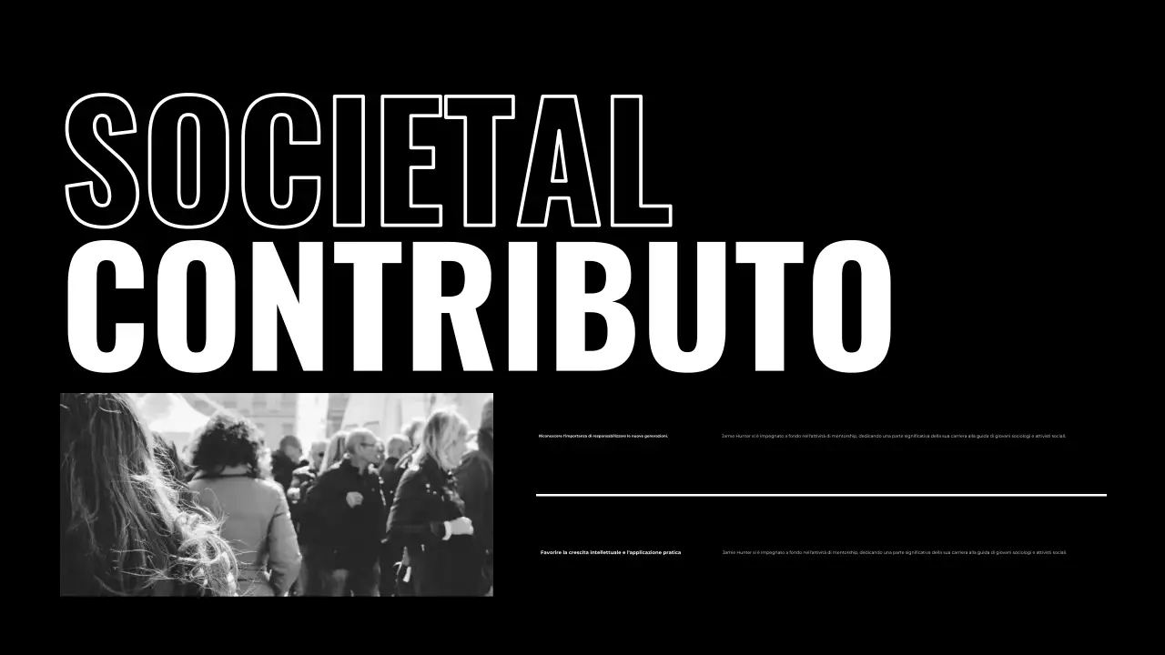 Presentazione della biografia in bianco e nero