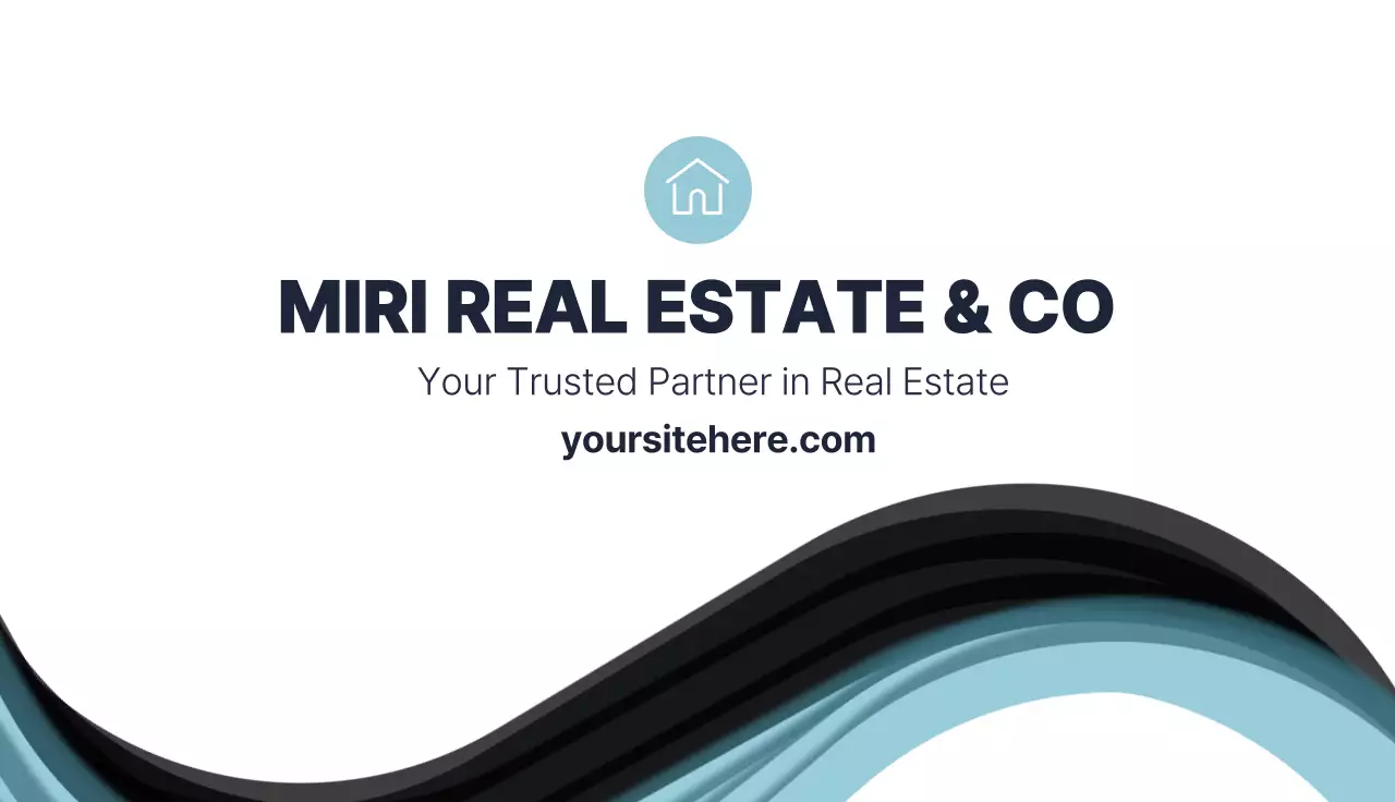 Blue Modern Real Estate Business Card