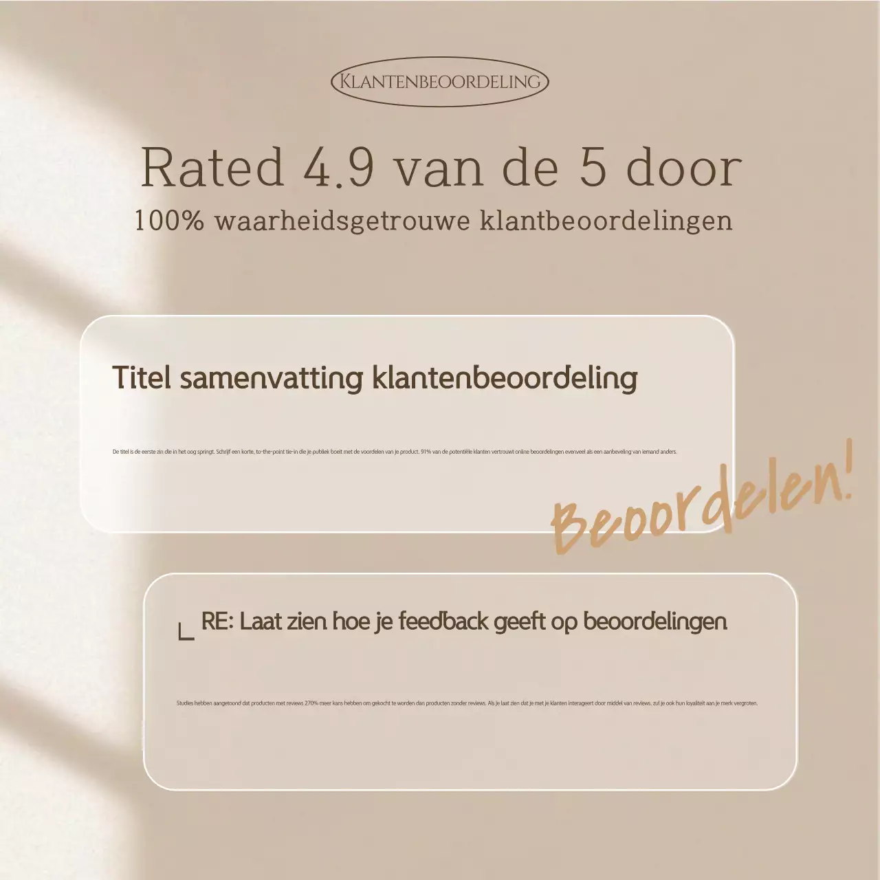 Beige Modern Review Advertentie