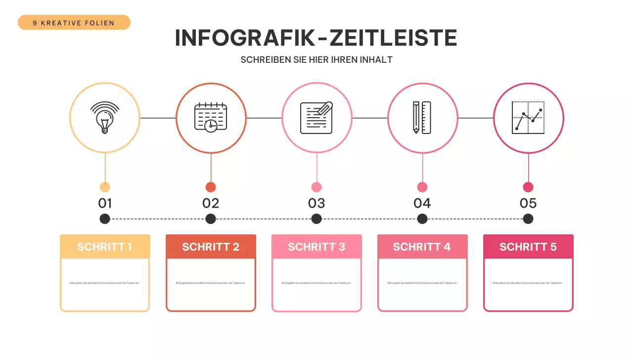 Orange Moderne Zeitleiste Infografik Präsentation