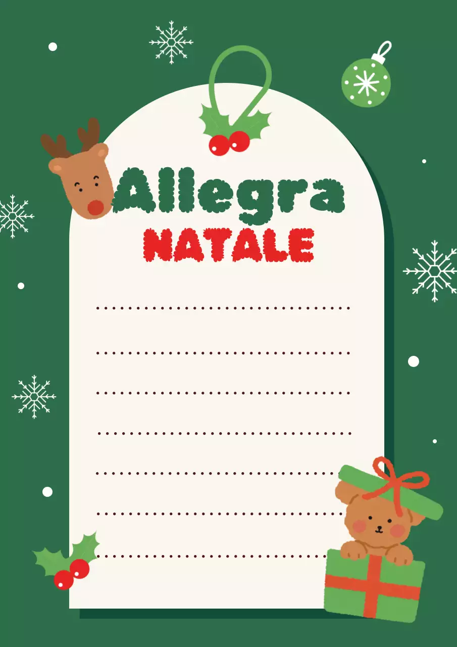 Simpatici articoli di cartoleria natalizia in verde e rosso