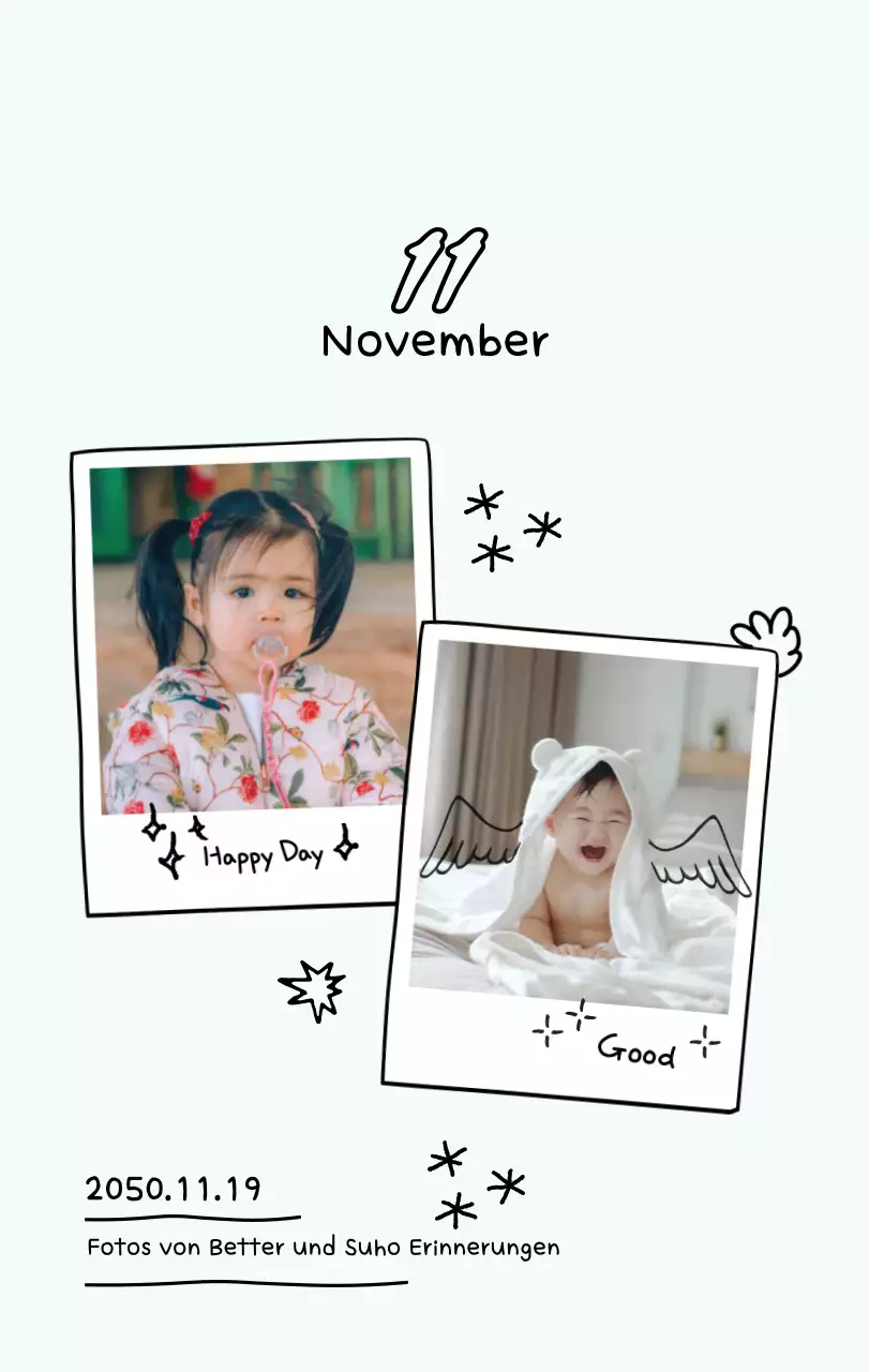 Niedlicher Neujahrs-Fotokalender