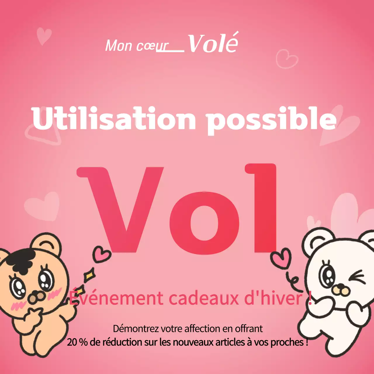 Promouvoir un événement hivernal rose et cosy