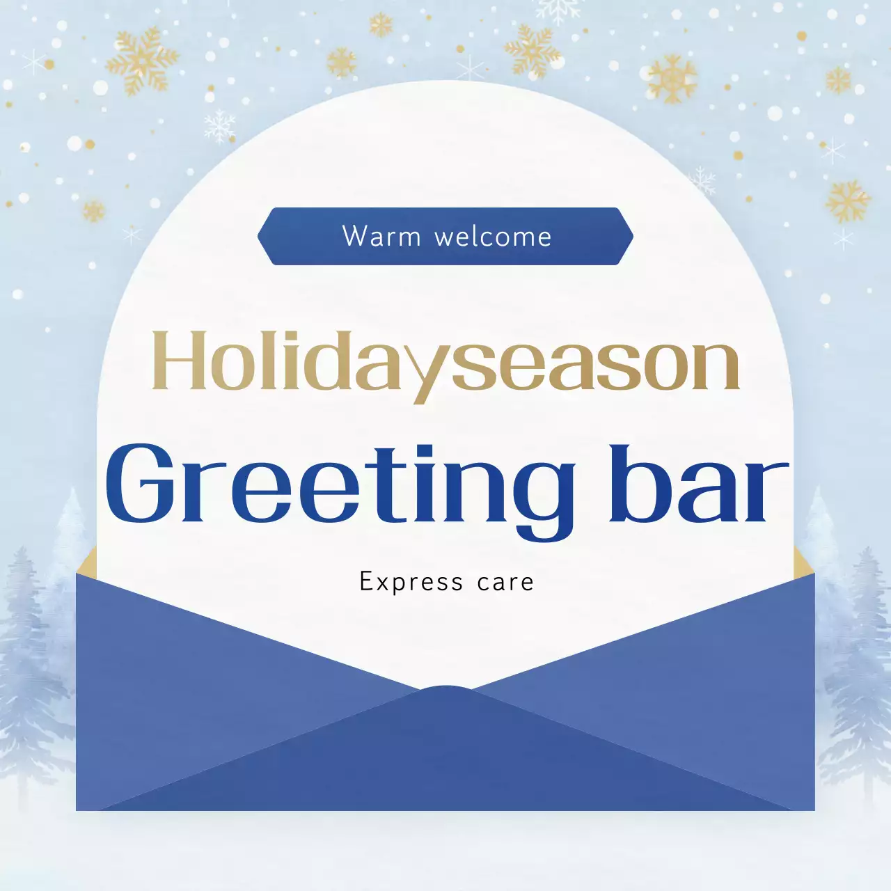 Cartão de felicitações de Natal elegante azul Instagram Carousel