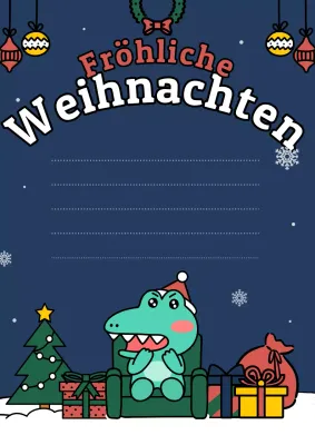 Niedliches Briefpapier mit weihnachtlichem Charakter in Marineblau