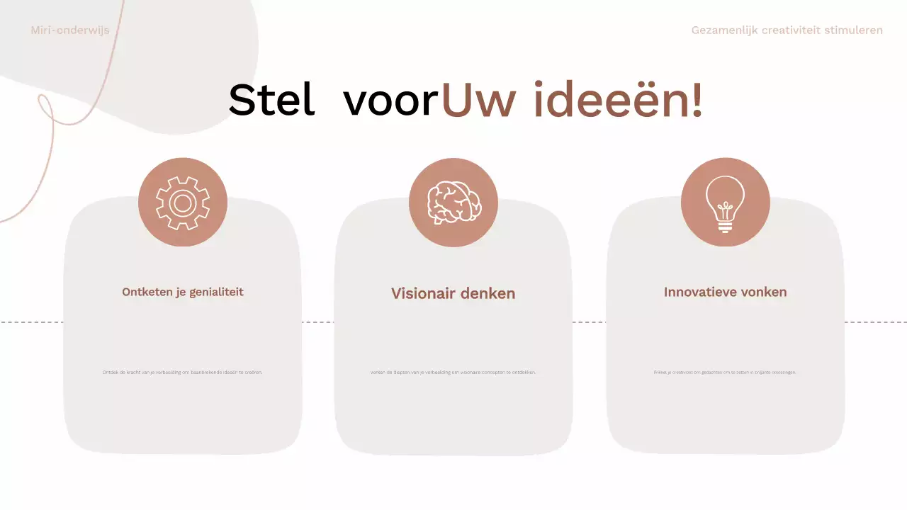 bruin en roze organische brainstorm layout gids