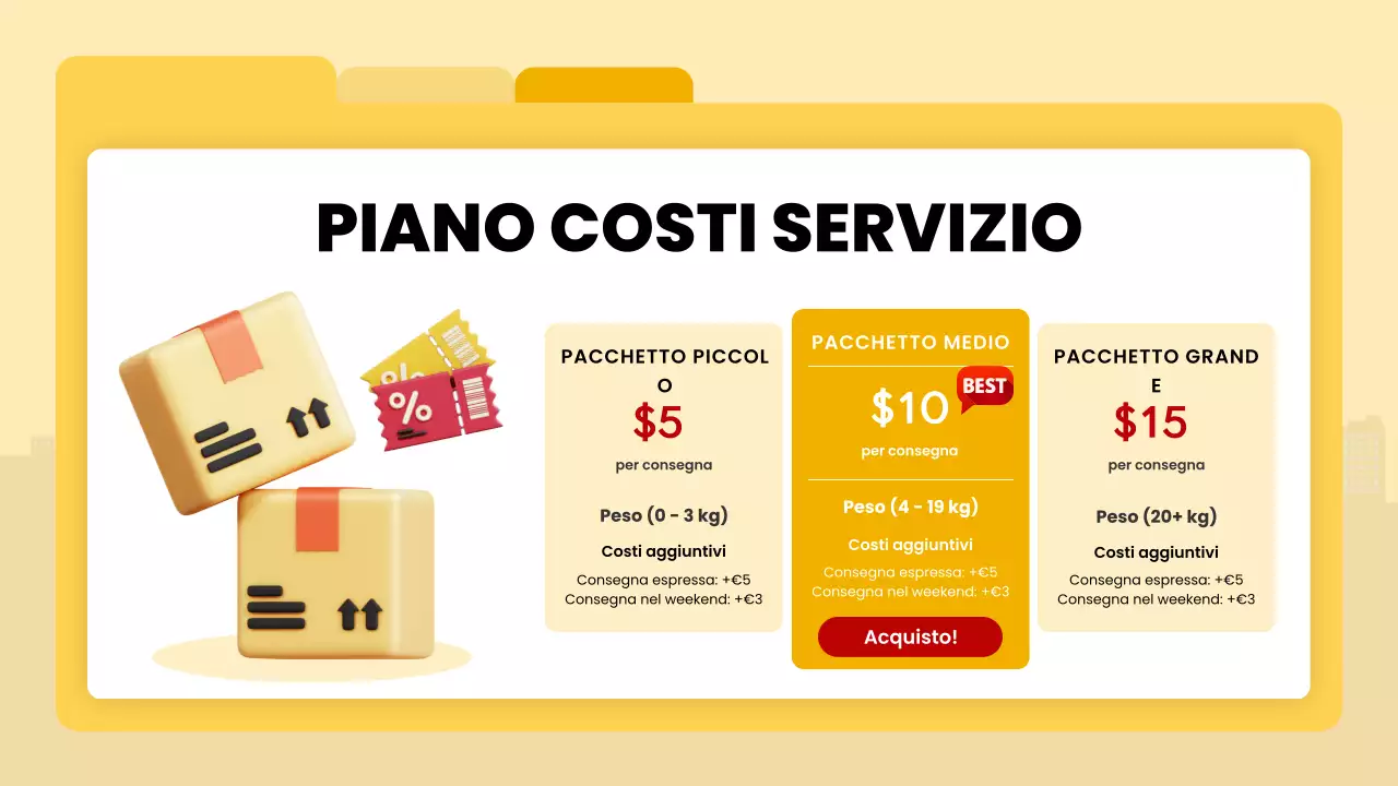 annuncio di consegna giallo moderno