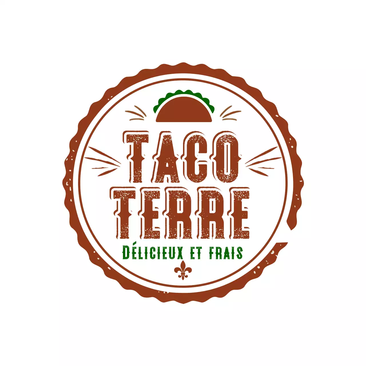 publicité rustique brune pour les tacos