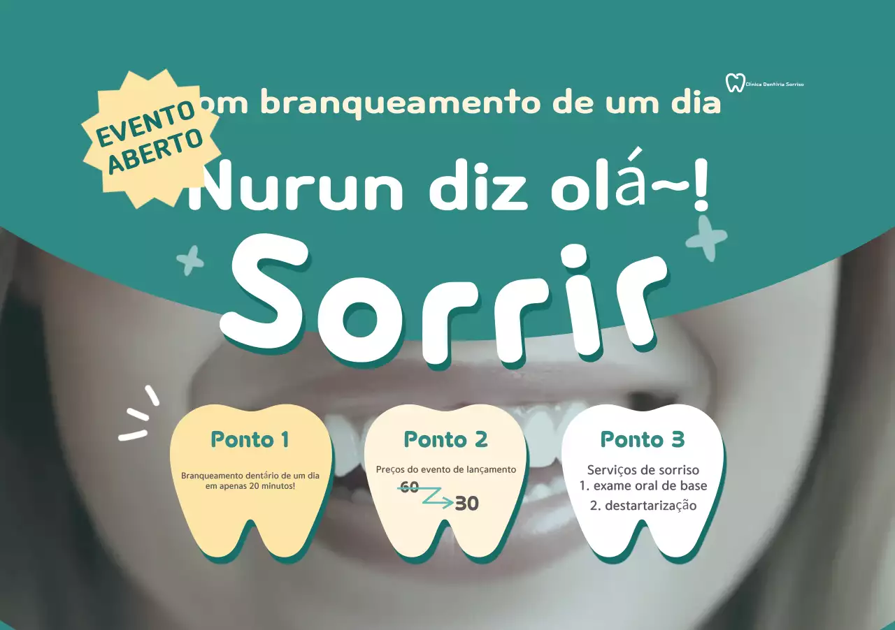 Anúncio de branqueamento dentário Mint Simple