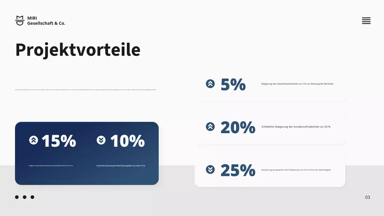 Navy Business Projektvorlage Präsentation