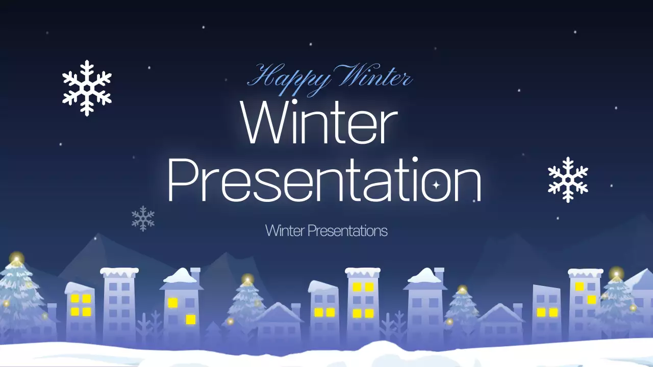 Presentasi Musim Dingin Biru Elegan