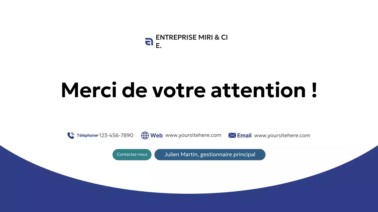 proposition d'entreprise moderne de couleur bleue