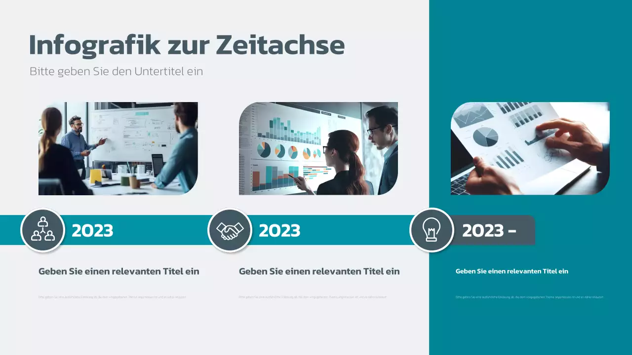 teal modern business timeline