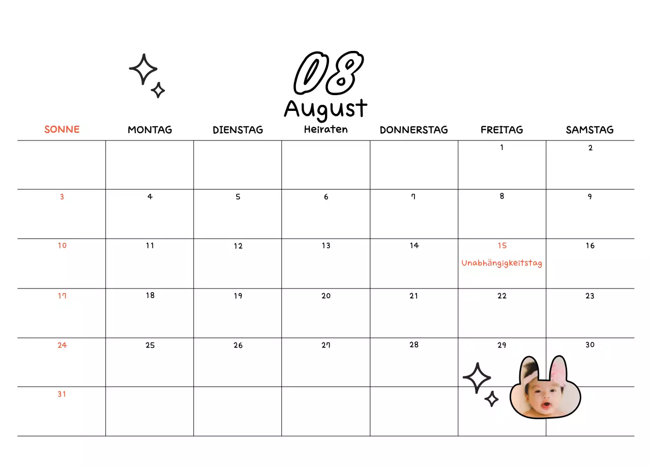 Niedlicher Neujahrs-Fotokalender