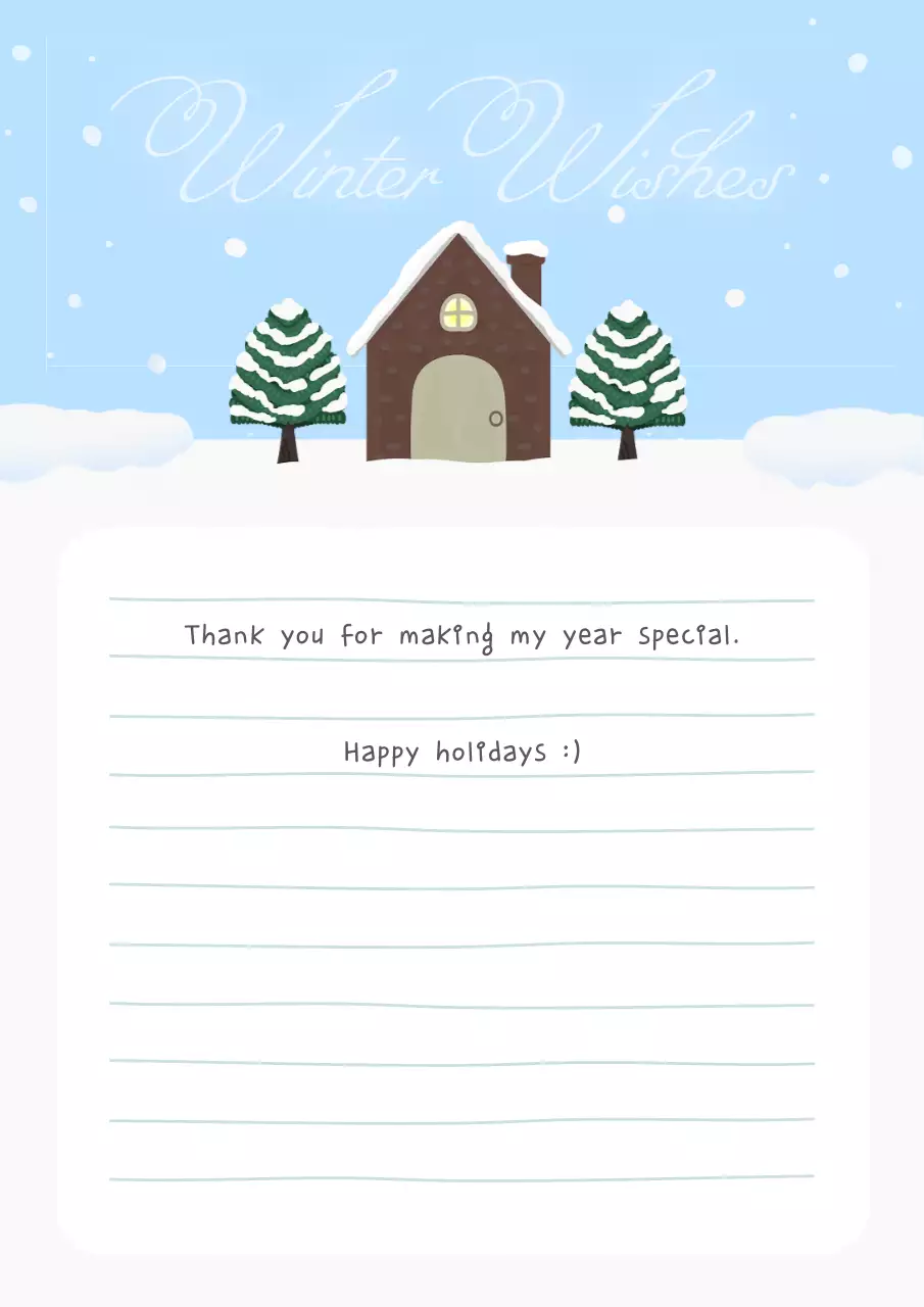 Poster thiệp chúc mừng ngày lễ đơn giản màu xanh