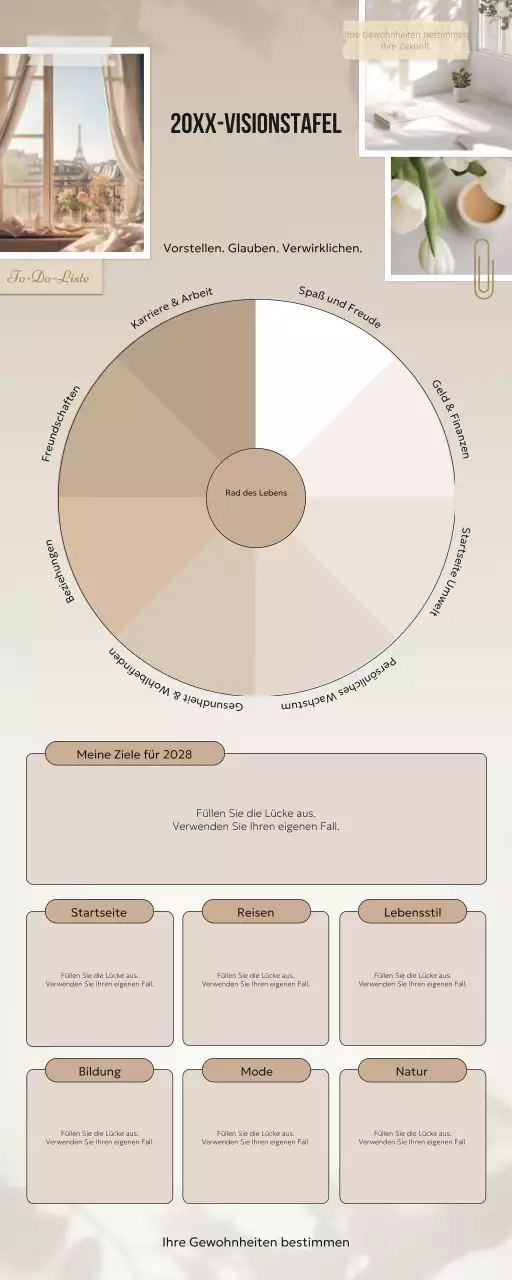 beige modern vision planner