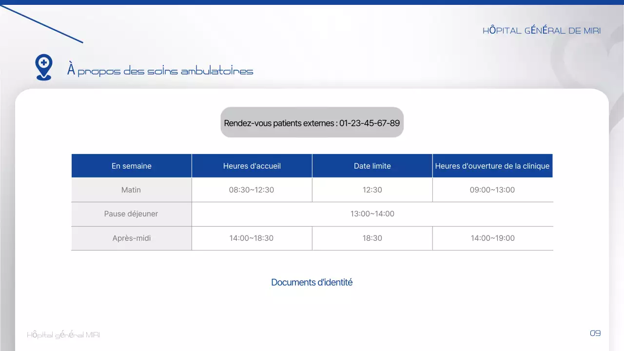 Communiquer des informations sur l'hôpital moderne Farang