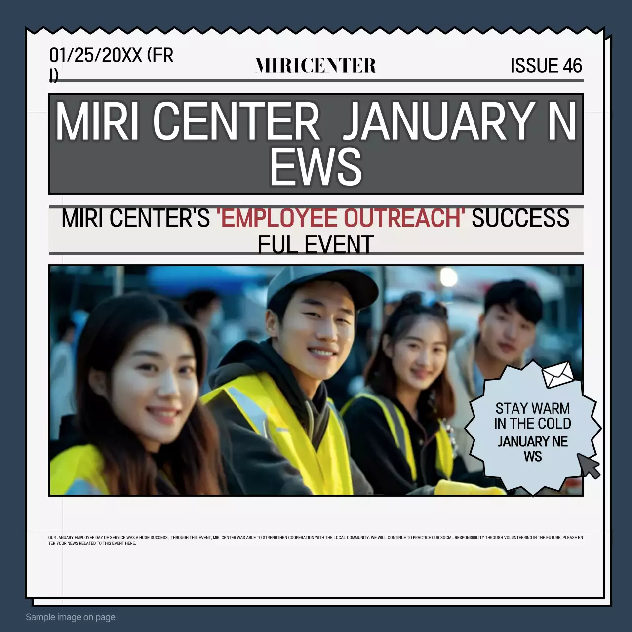 Buletin Karyawan Modern Biru Posting Media Sosial