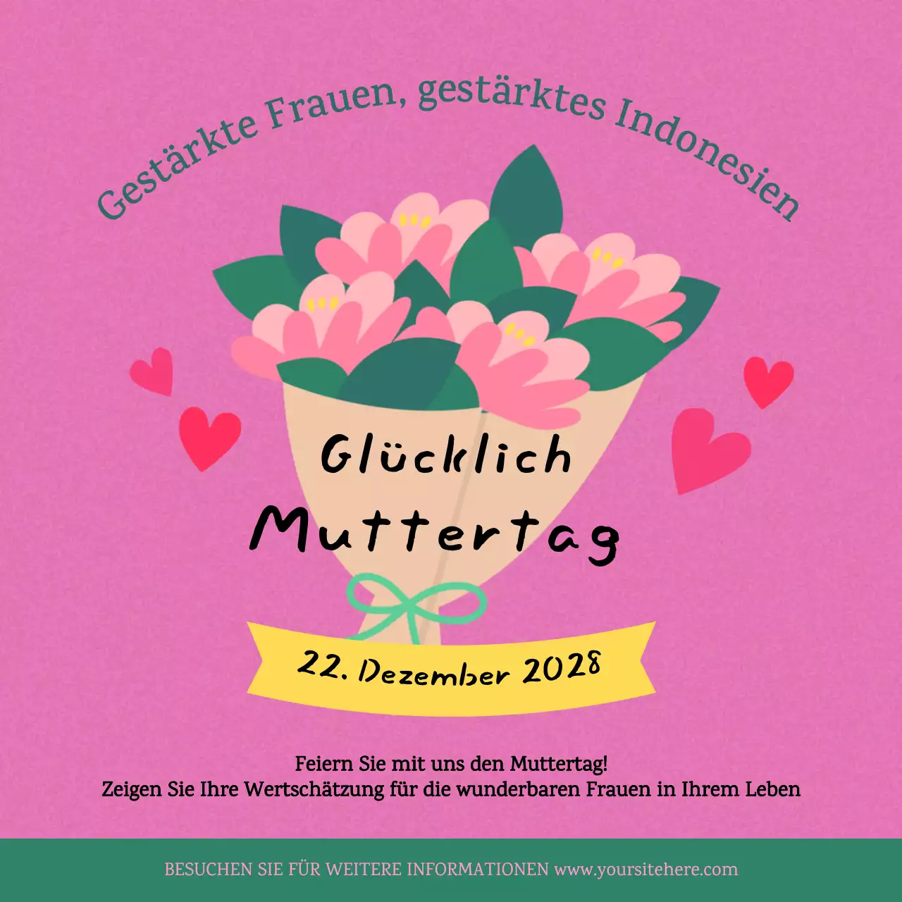 rosa geblümte Muttertagsanzeige