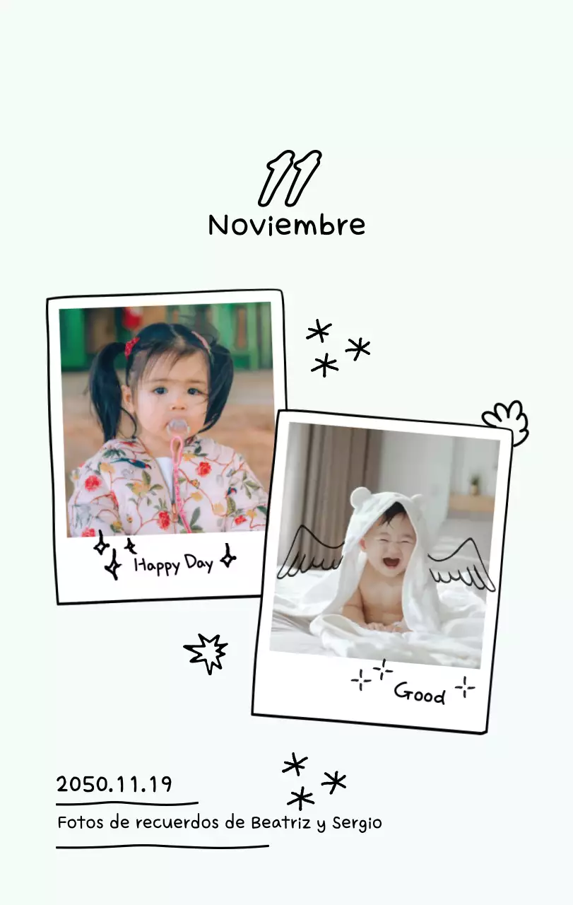 Bonito calendario con fotos de Año Nuevo