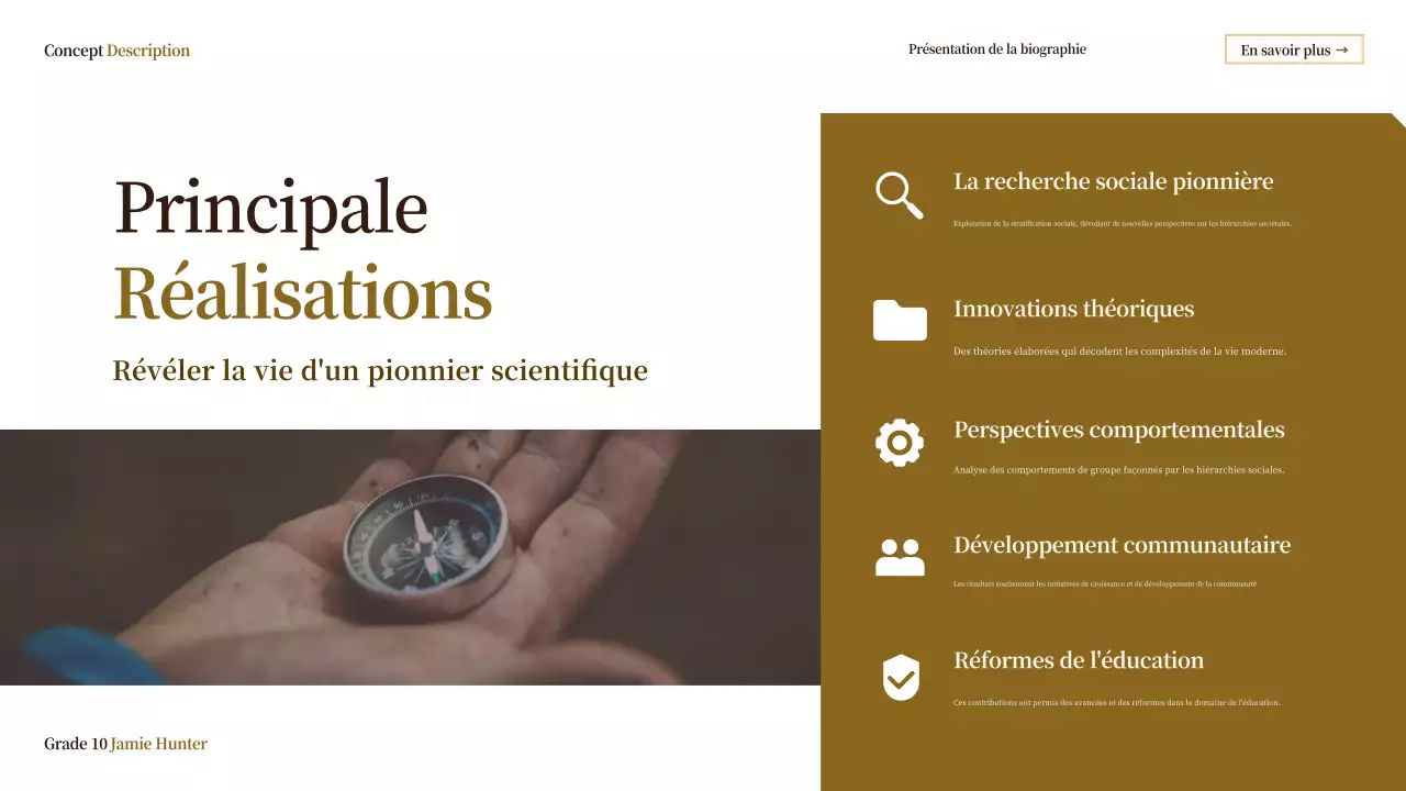 classe biographie vintage beige