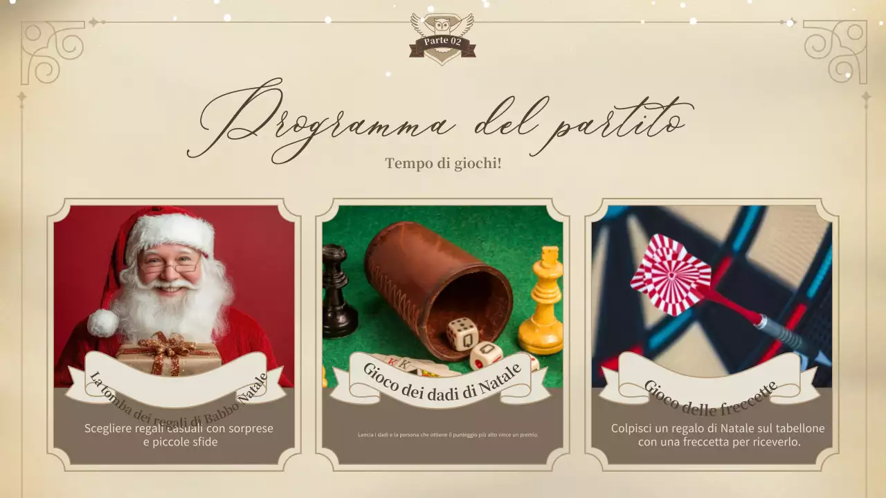 Invito natalizio classico beige